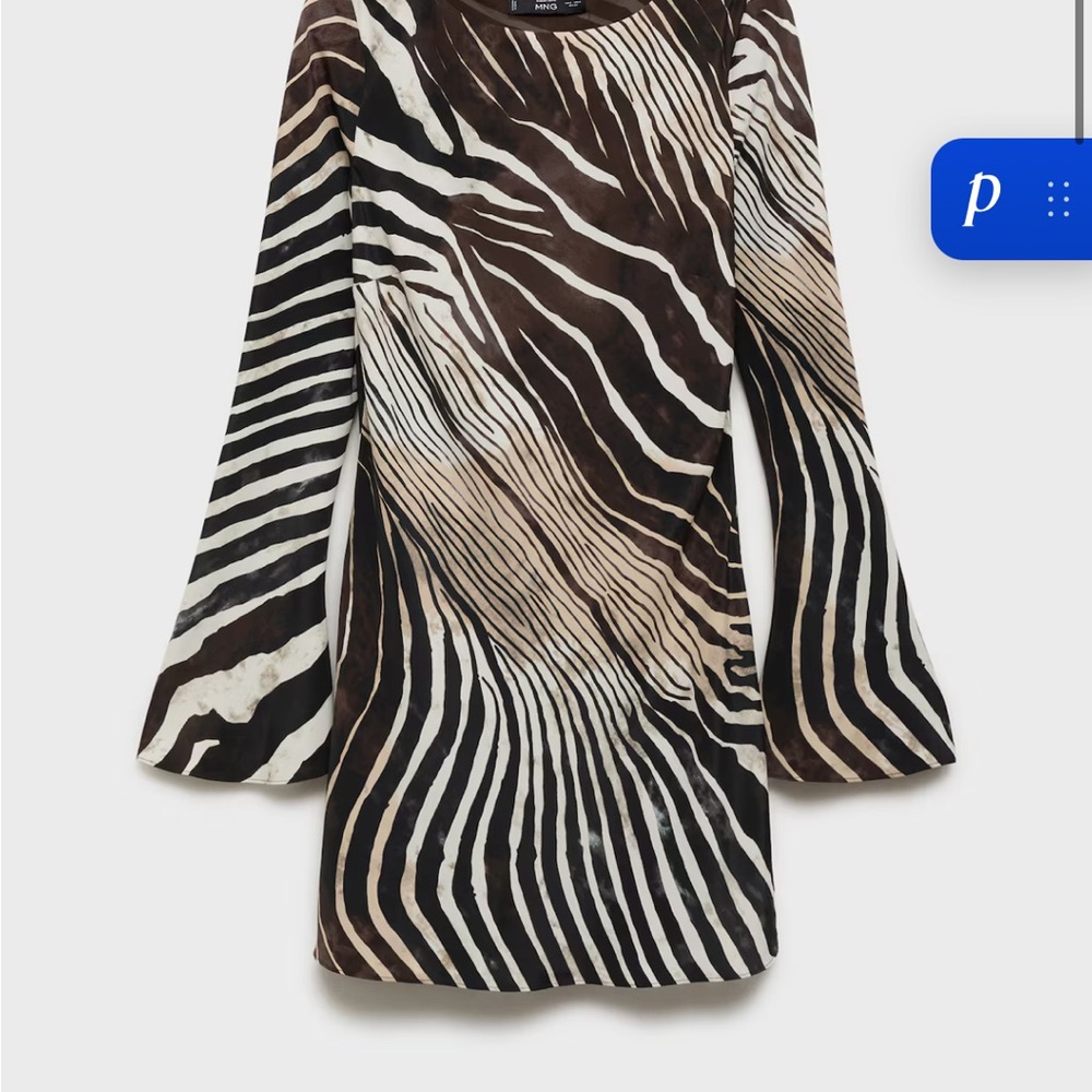 Mango Brown and Black Zebra-Print Mini Dress